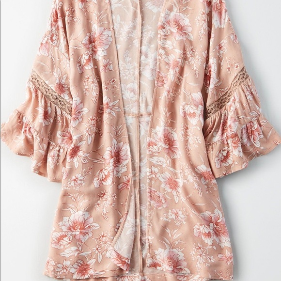 American Eagle Outfitters Bell-Sleeve Kimono (Size XS/S) - Picture 1 of 4